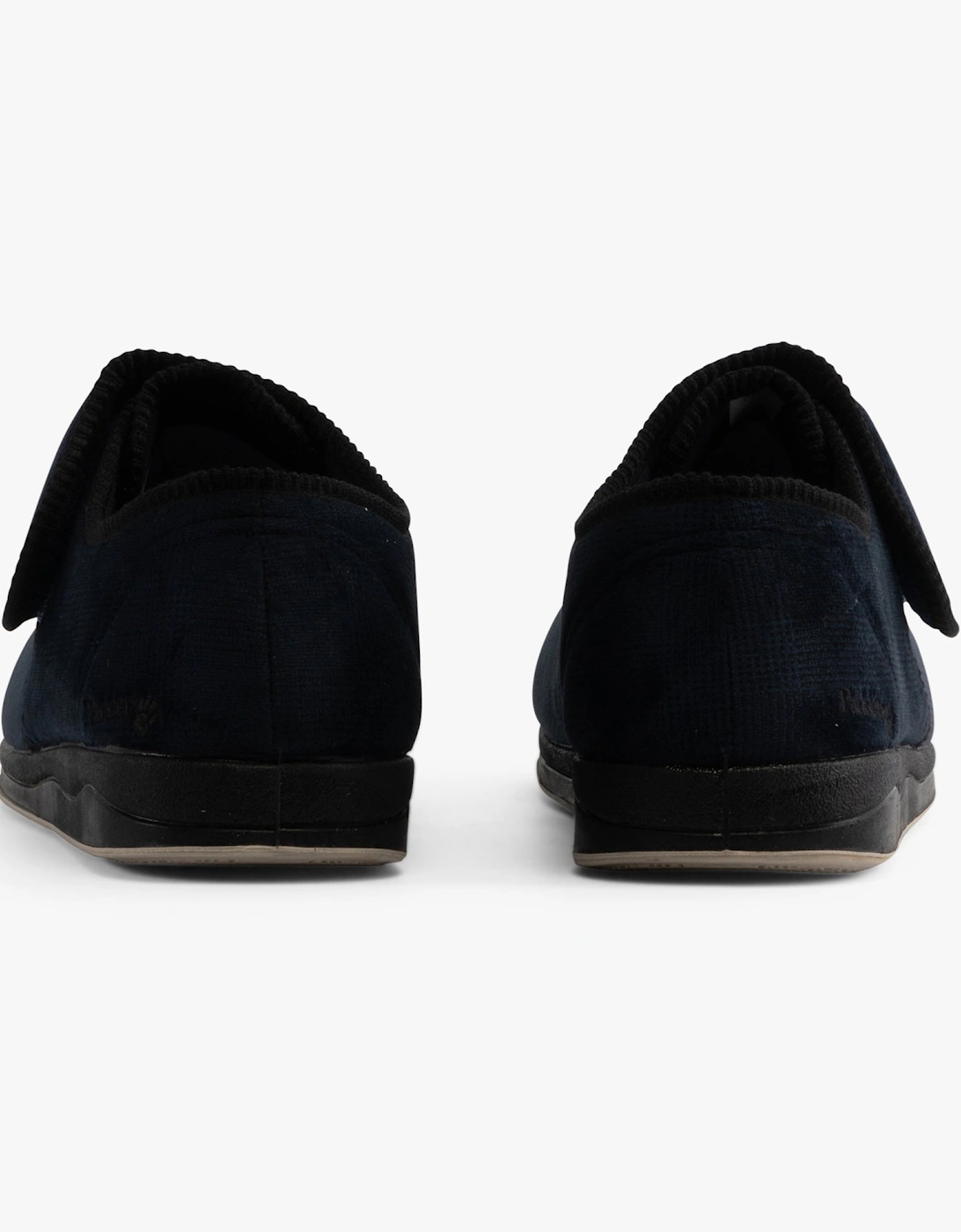 CHARLES Mens Slippers Navy Checked