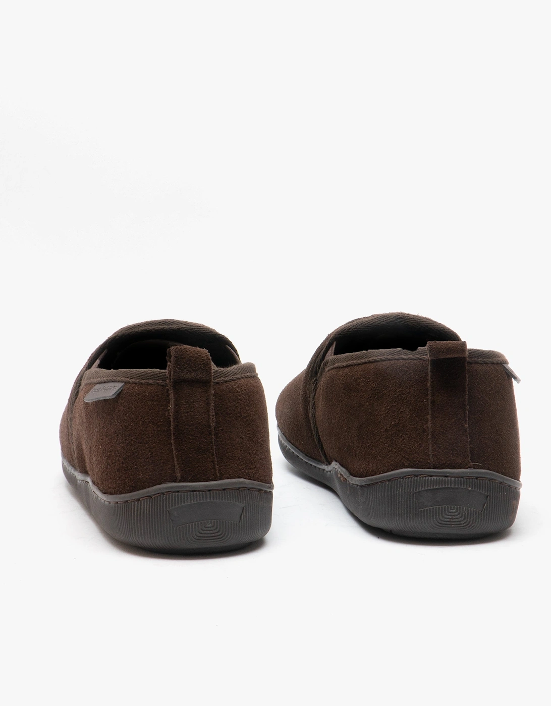 ARNOLD Mens Suede Full Slippers Brown