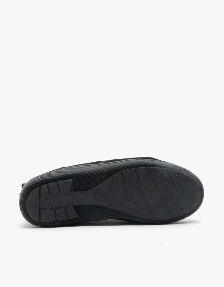 ARNOLD Mens Suede Full Slippers Black