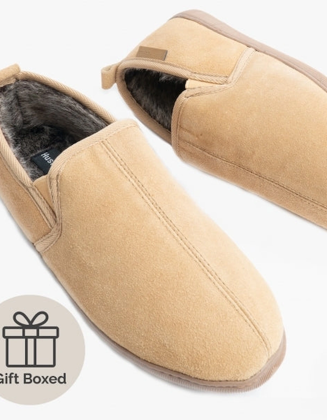 ARNOLD Mens Suede Full Slippers Tan