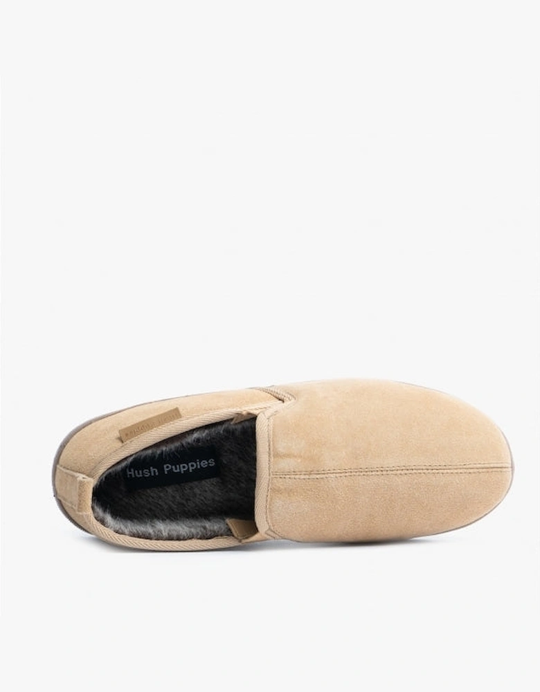 ARNOLD Mens Suede Full Slippers Tan