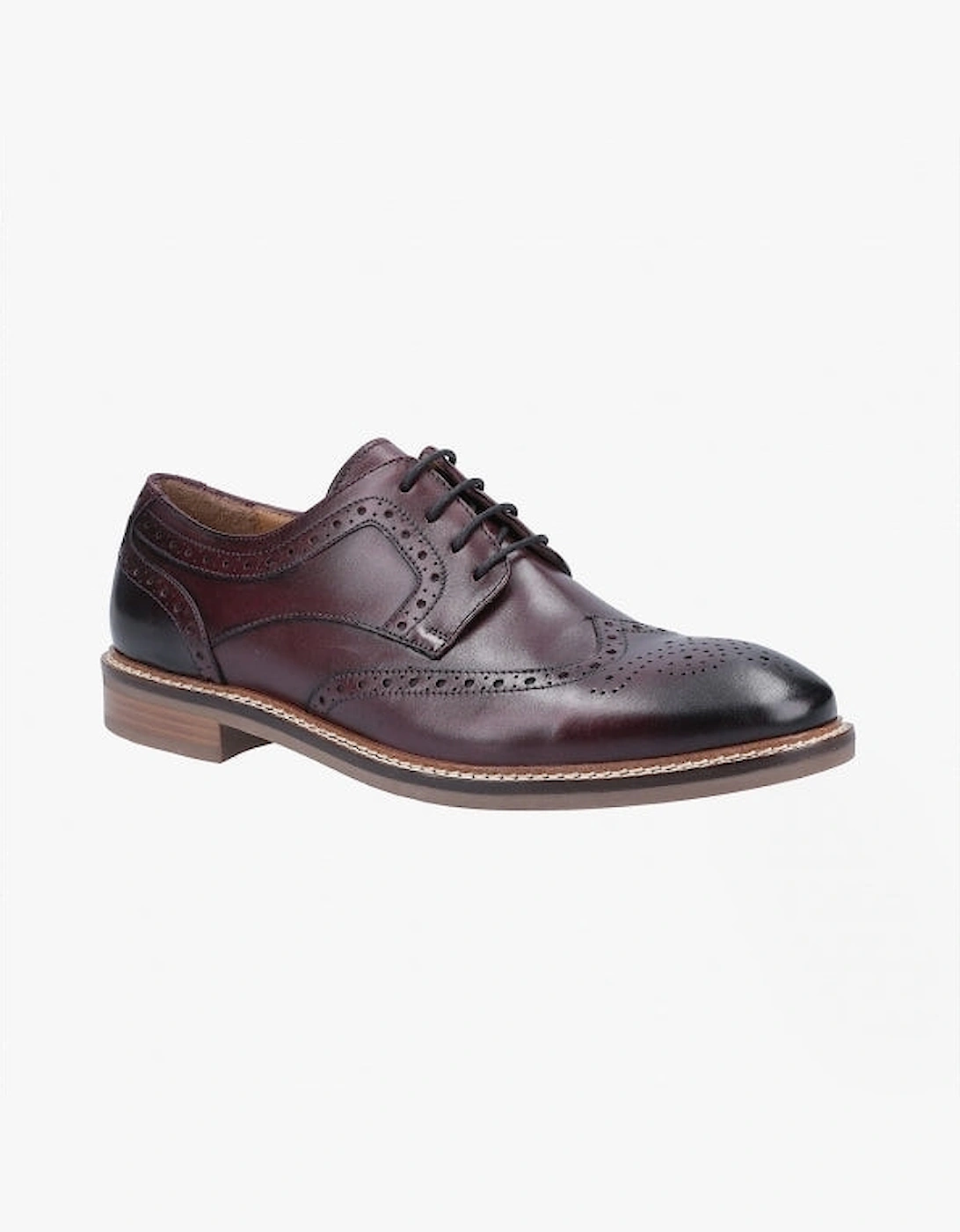 BRYSON Mens Leather Oxford Shoes Red