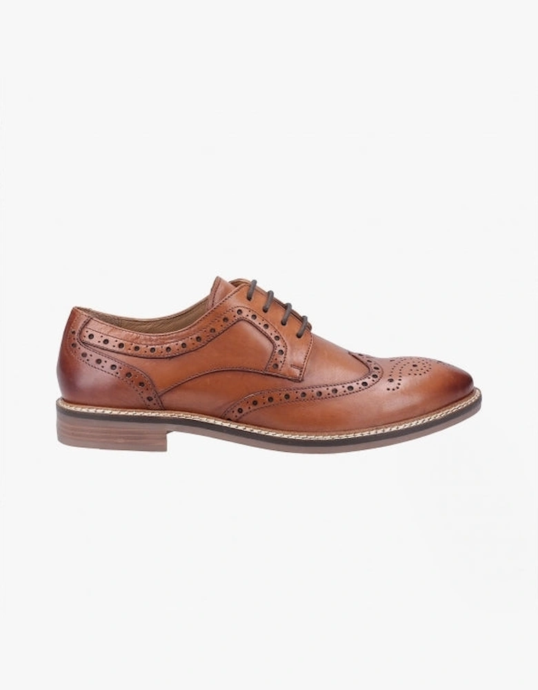 BRYSON Mens Leather Oxford Shoes Brown