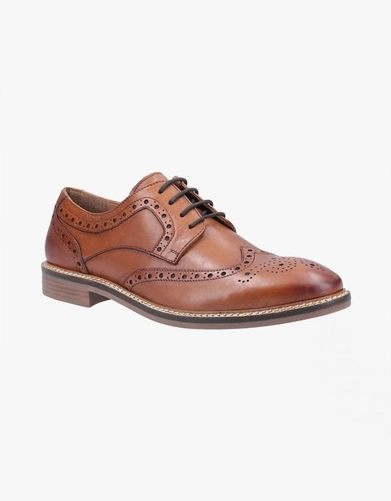 BRYSON Mens Leather Oxford Shoes Brown