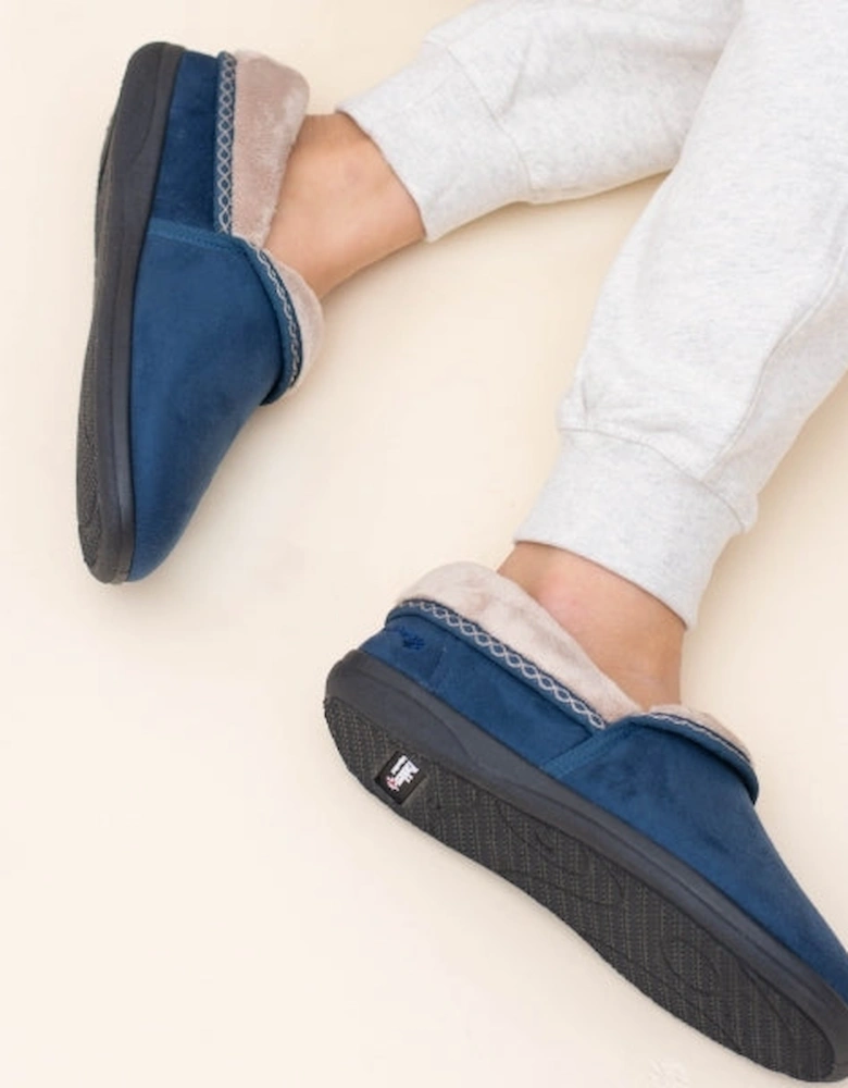 MELLOW Womens (EE Fit) Full Slippers Denim Blue