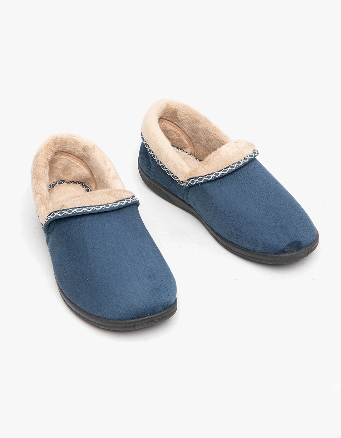 MELLOW Womens (EE Fit) Full Slippers Denim Blue