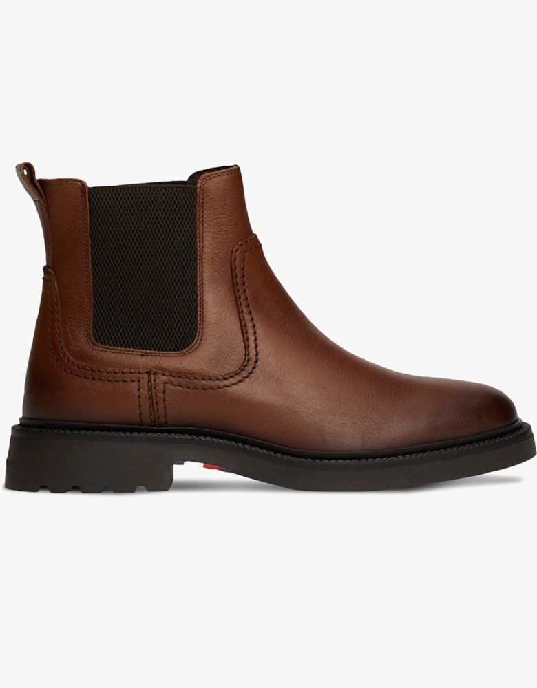 HILFIGER COMFORT Mens Chelsea Boots Winter Cognac