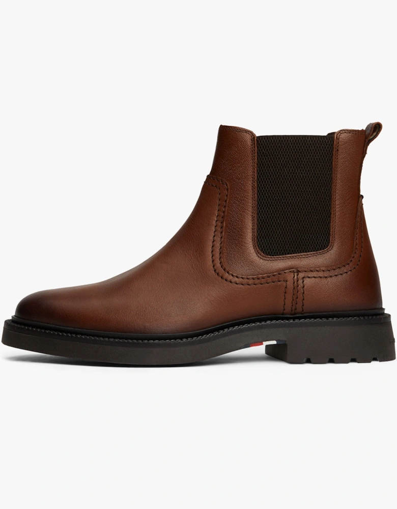 HILFIGER COMFORT Mens Chelsea Boots Winter Cognac