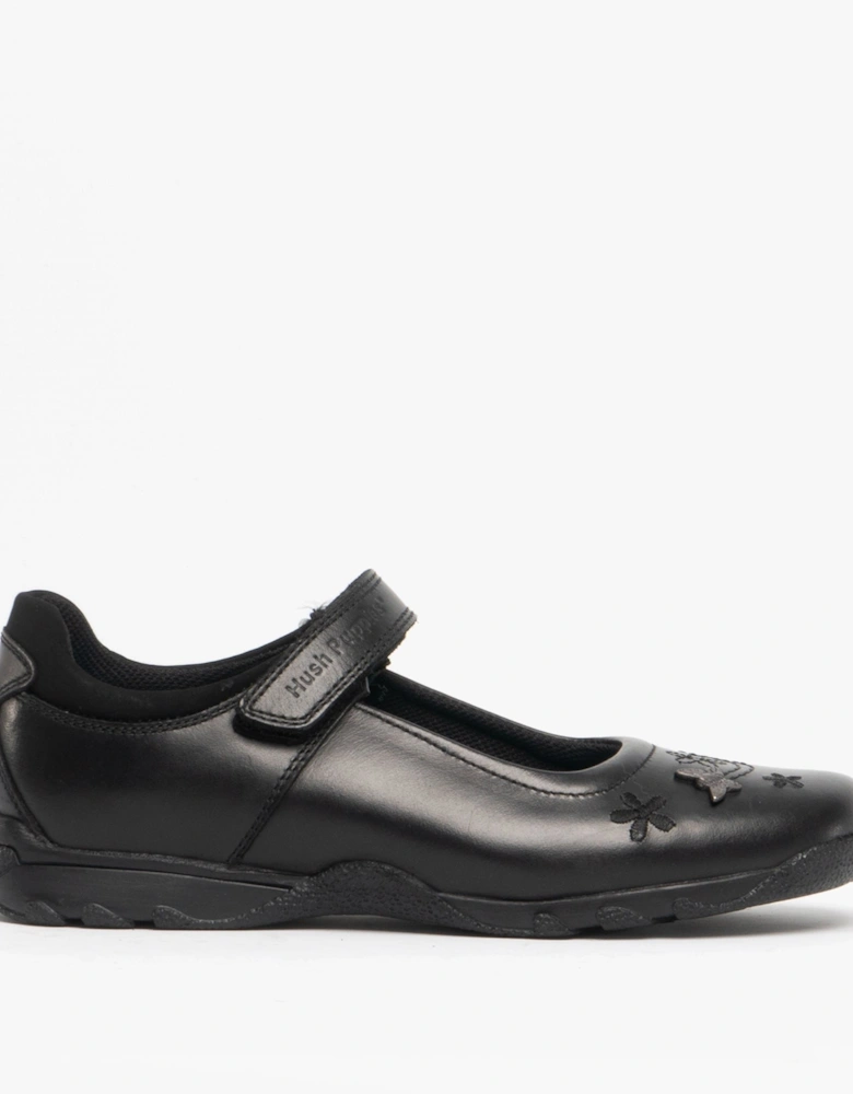 CLARE Girls Leather School Shoes Black