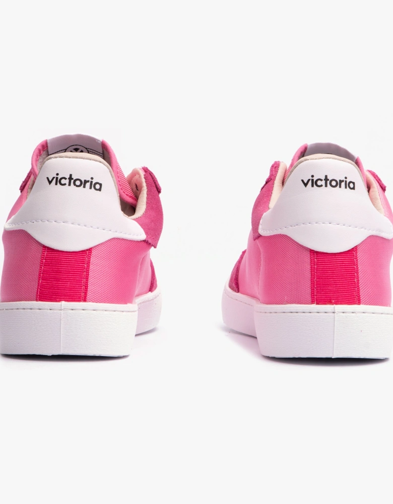 BERLIN SPLIT LEATHER & NYLON Womens Trainers Fucsia