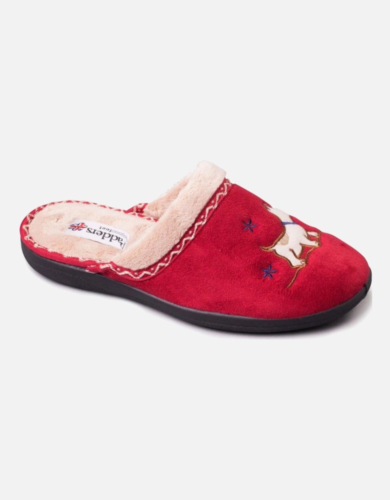 SCOTTY Womens (EE Fit) Mule Slippers Red