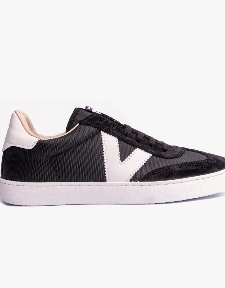 BERLIN SPLIT LEATHER & NYLON Womens Trainers Negro