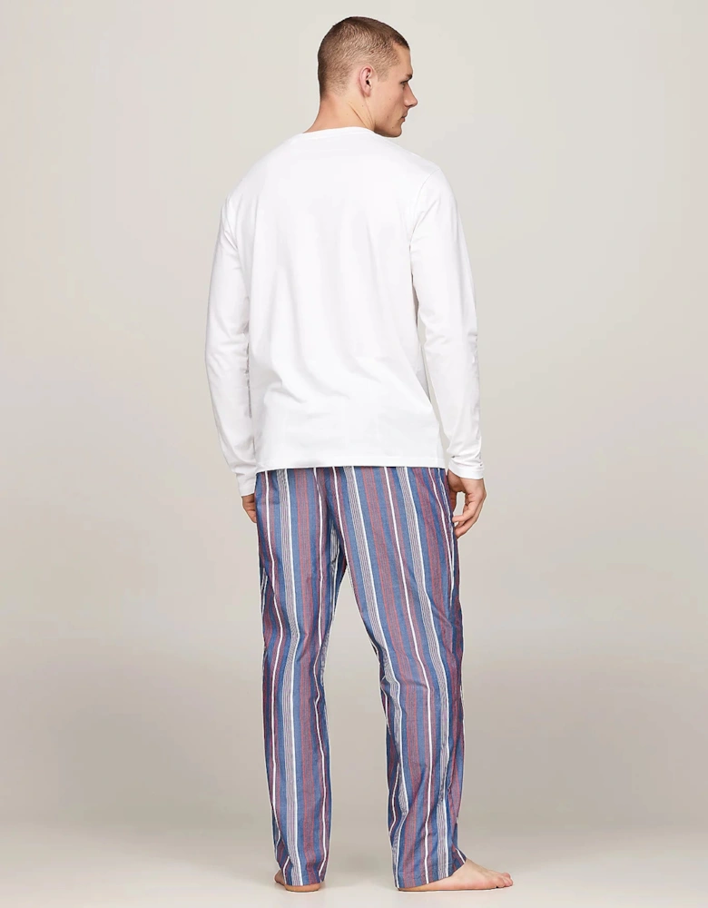 MONOTYPE Mens Pyjama Set White/Monotype Stripes Indigo