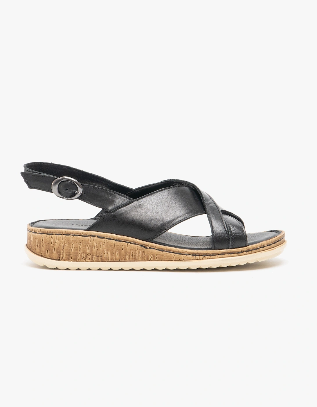 Hush Puppies Women's Hush Puppies ELENA Womens Leather Sandals Black