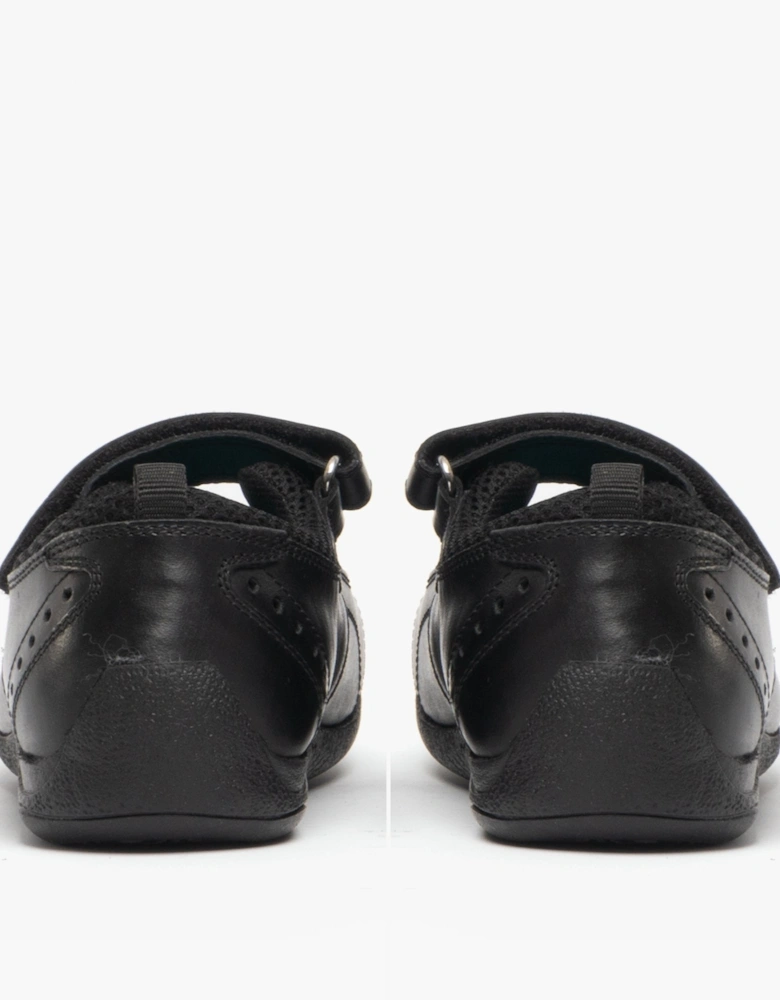 CINDY Girls Leather School Shoes Black