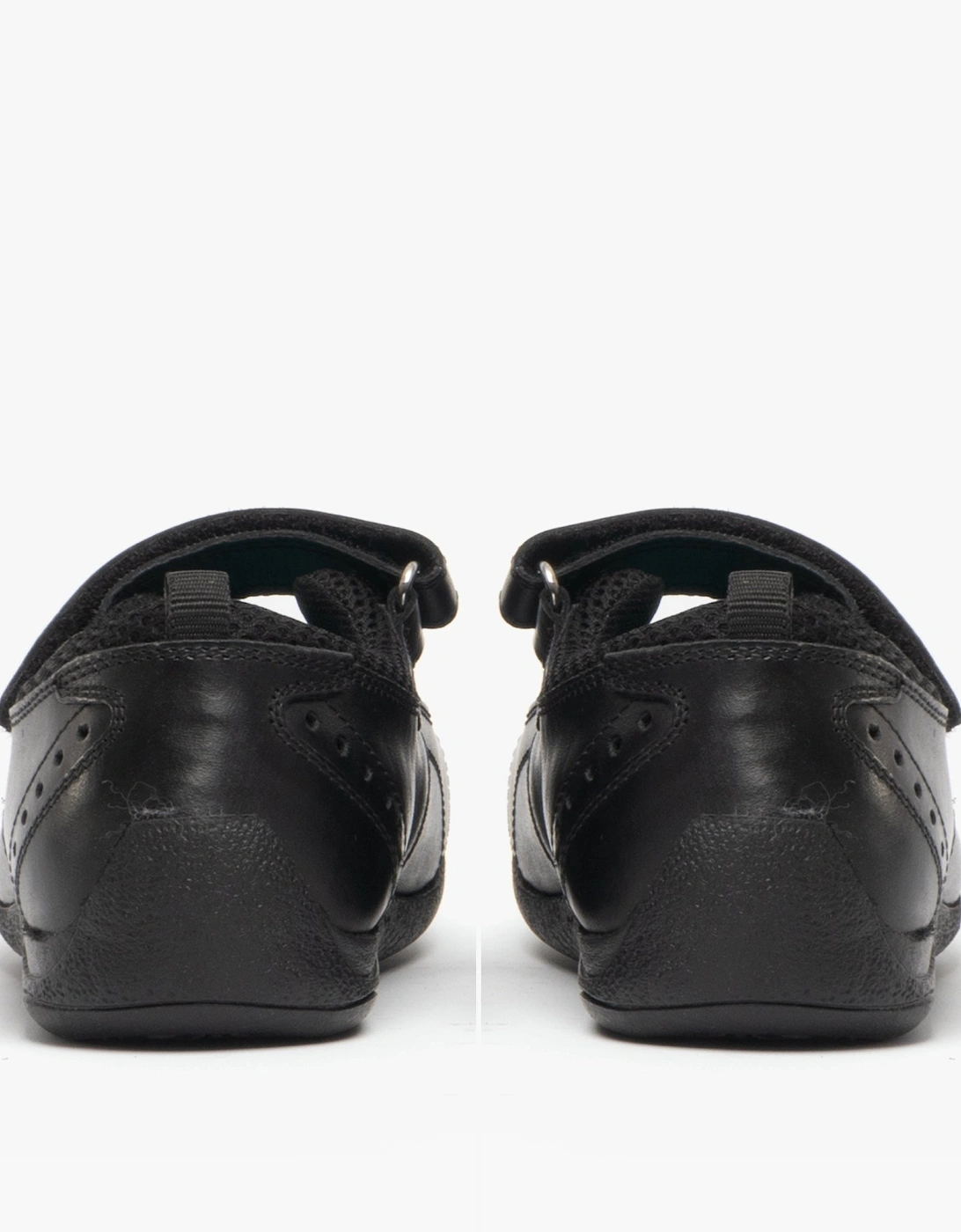 CINDY Girls Leather School Shoes Black