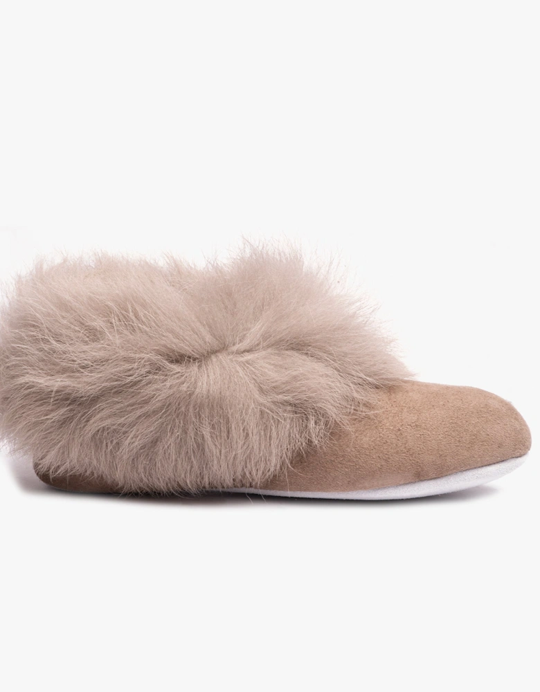 ANNELIE Womens Sheepskin Full Slippers Stone