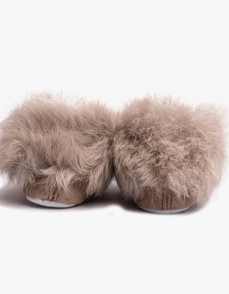 ANNELIE Womens Sheepskin Full Slippers Stone