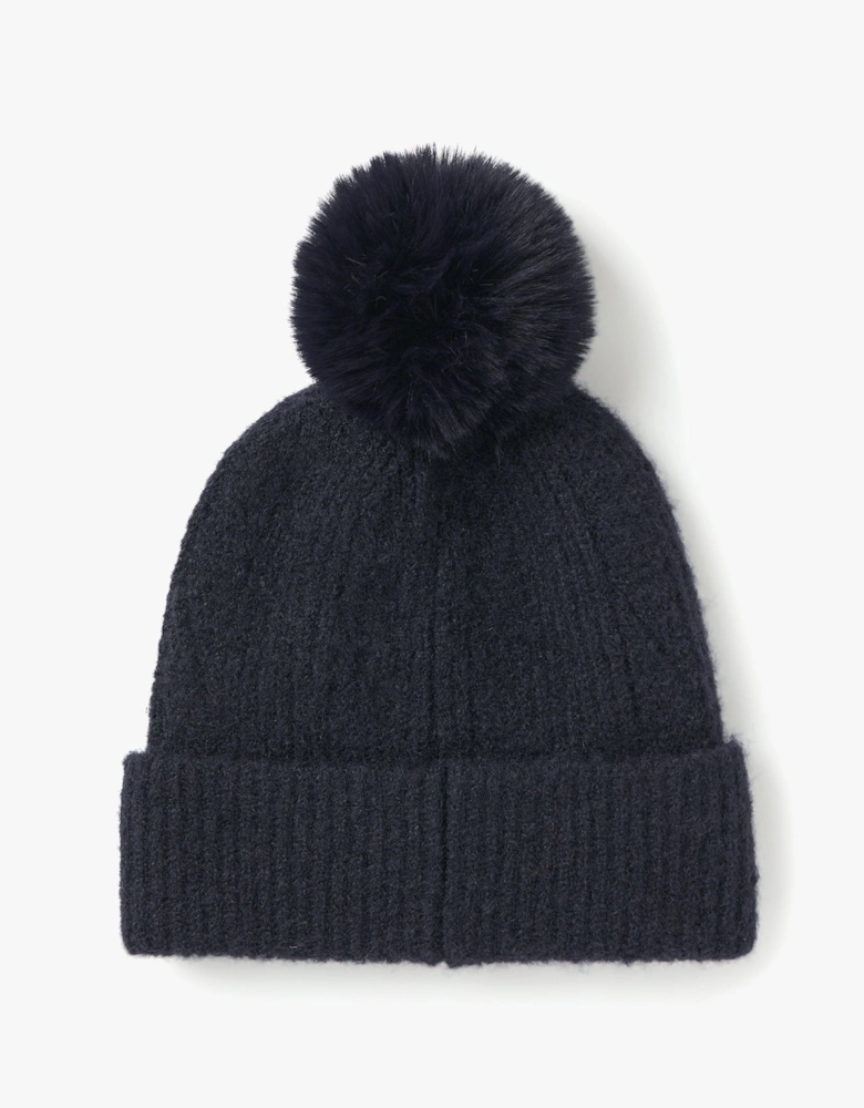 EFFIE Womens Knitted Bobble Hat Navy