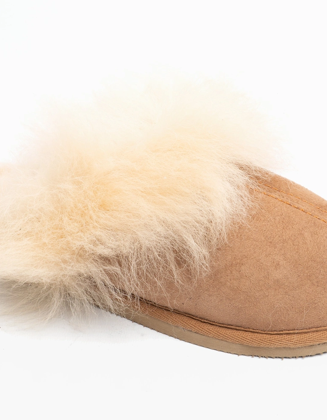 EVELINA Womens Sheepskin Mules Chestnut