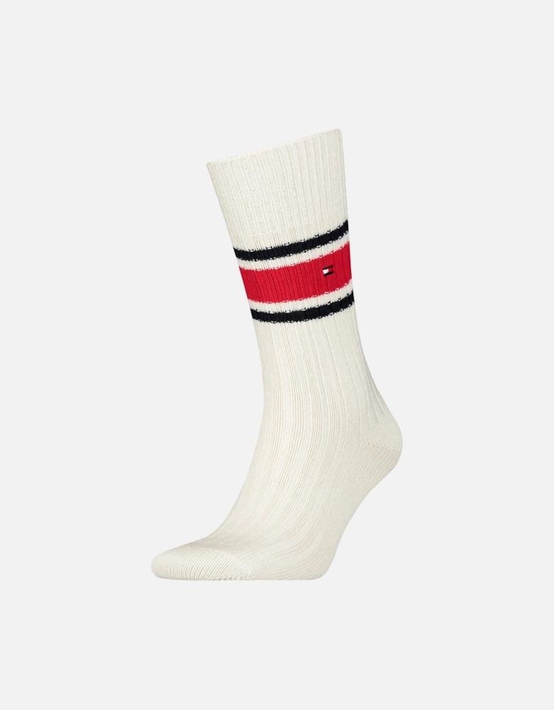 Ribbed Wool Mens Premium Trainer Socks White