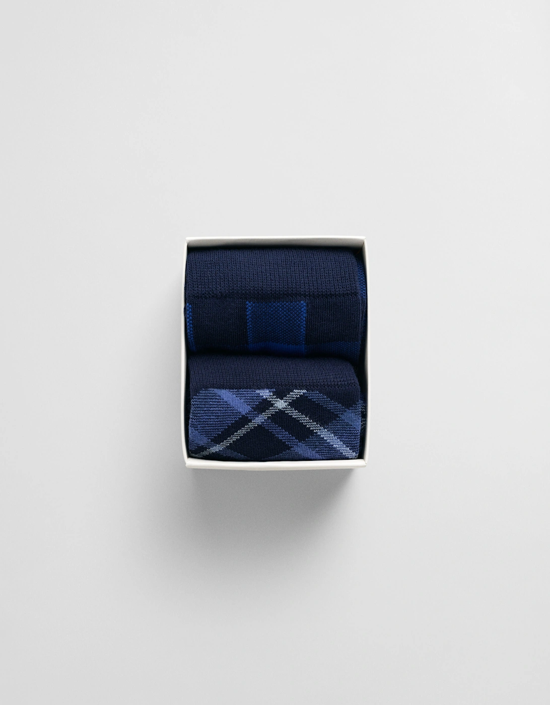 CHECK SOCKS 2-Pack GIFT BOX Mens Evening Blue