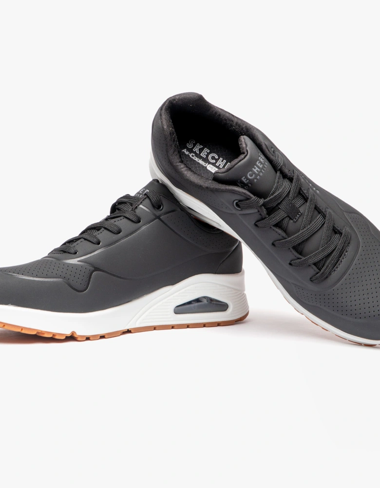 73690/BLK UNO Womens Lace-Up Trainers Black