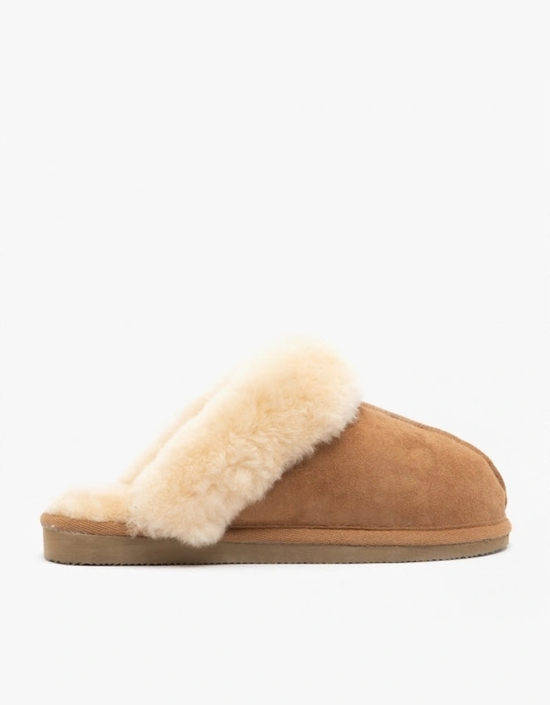 JESSICA Womens Sheepskin Mules Brown