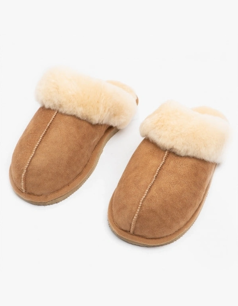 JESSICA Womens Sheepskin Mules Brown