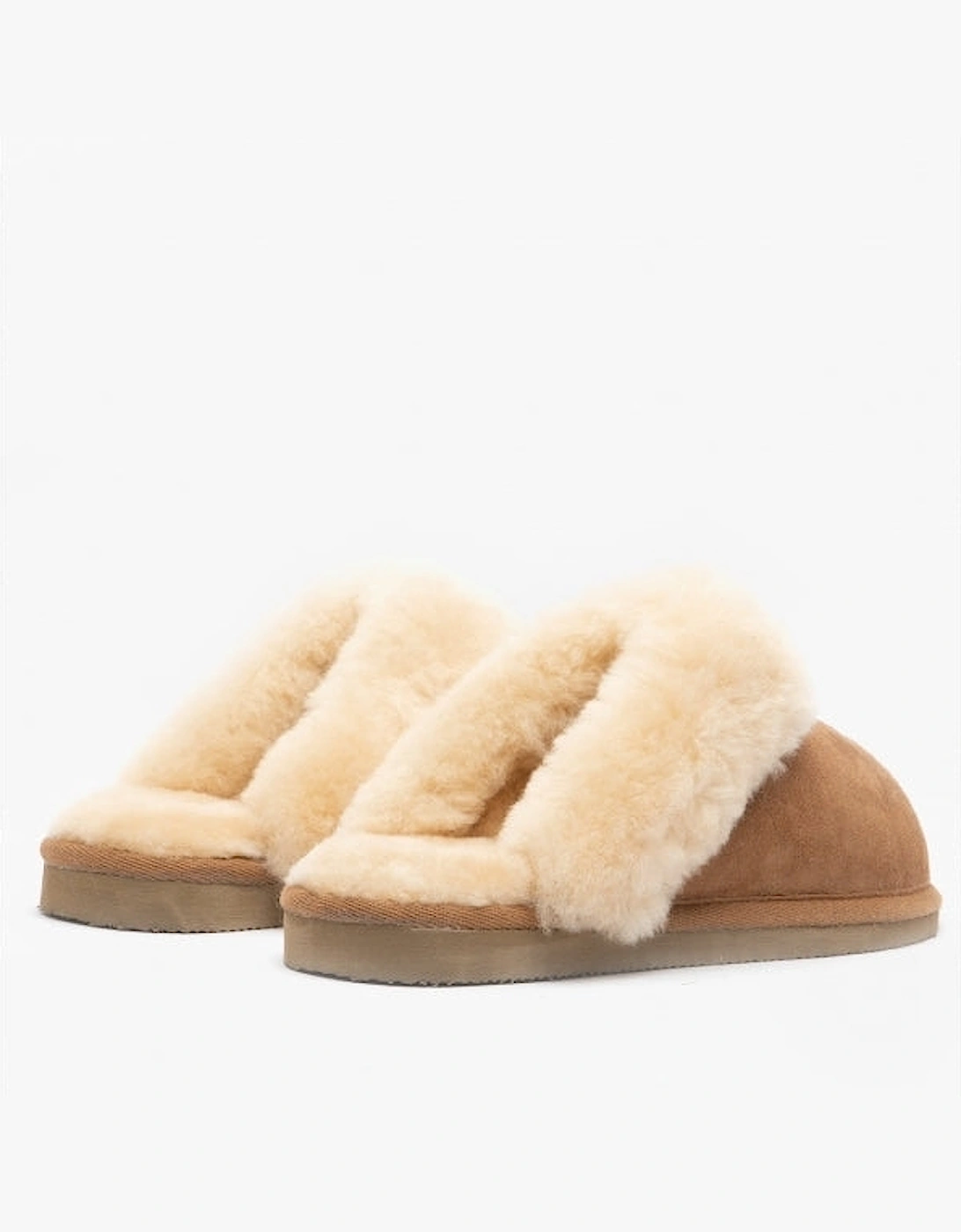 JESSICA Womens Sheepskin Mules Brown