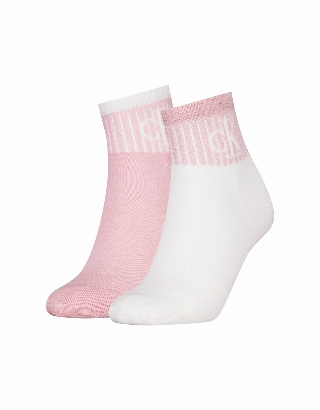 2 Pack Trainer Womens Ankle Socks Pink/White, 3 of 2