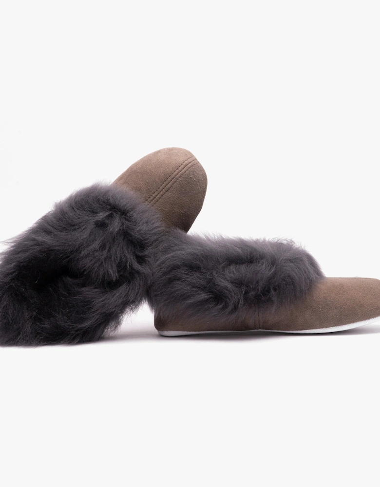 ANNELIE Womens Sheepskin Full Slippers Asphalt