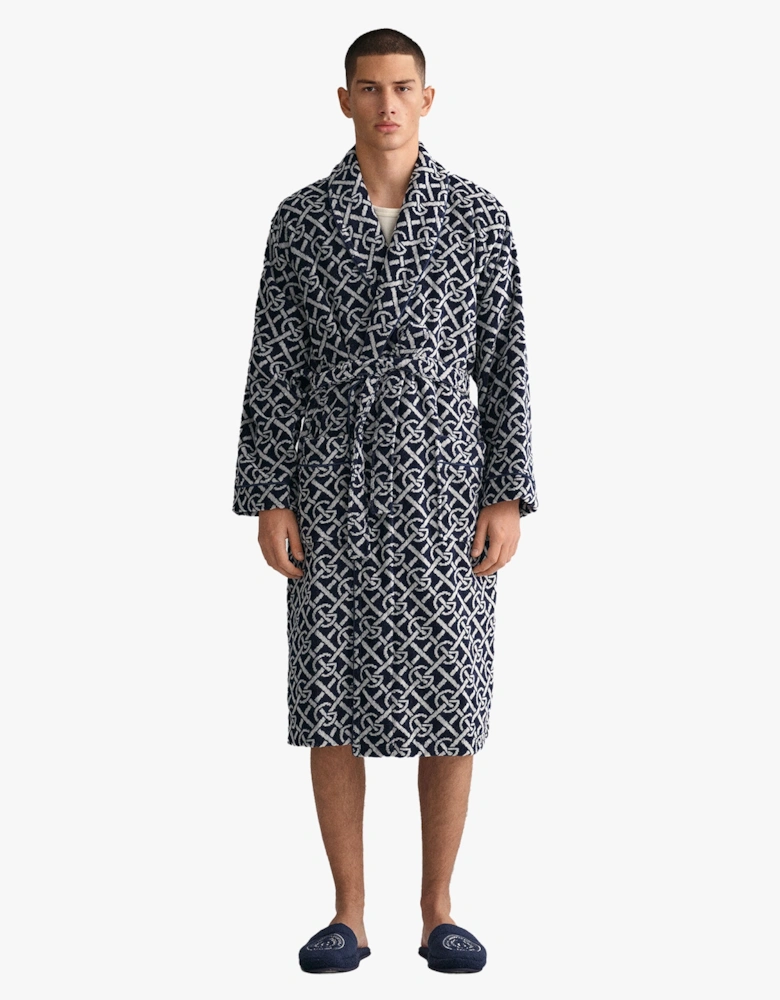 G-PATTERN Unisex Bathrobe Evening Blue