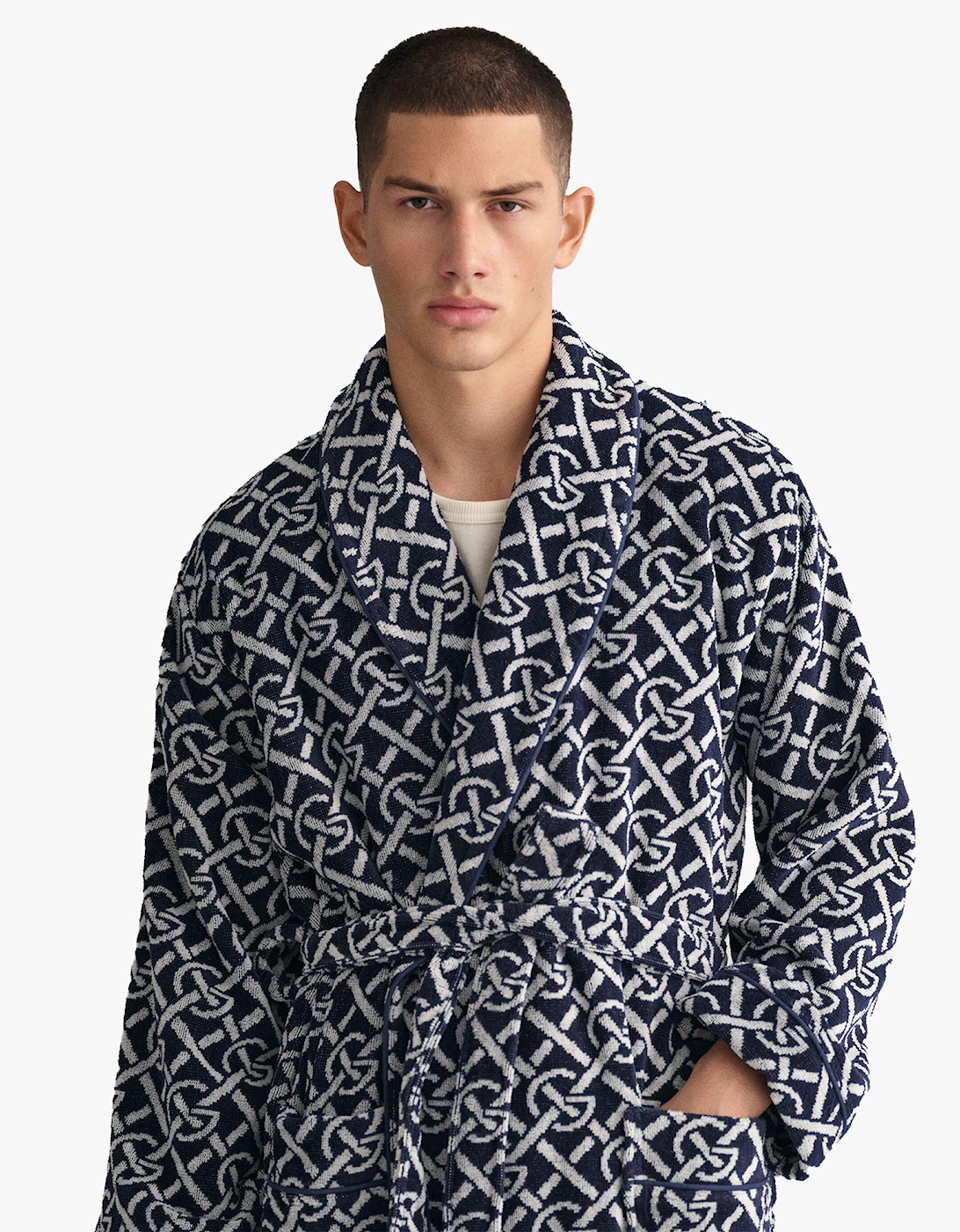 G-PATTERN Unisex Bathrobe Evening Blue