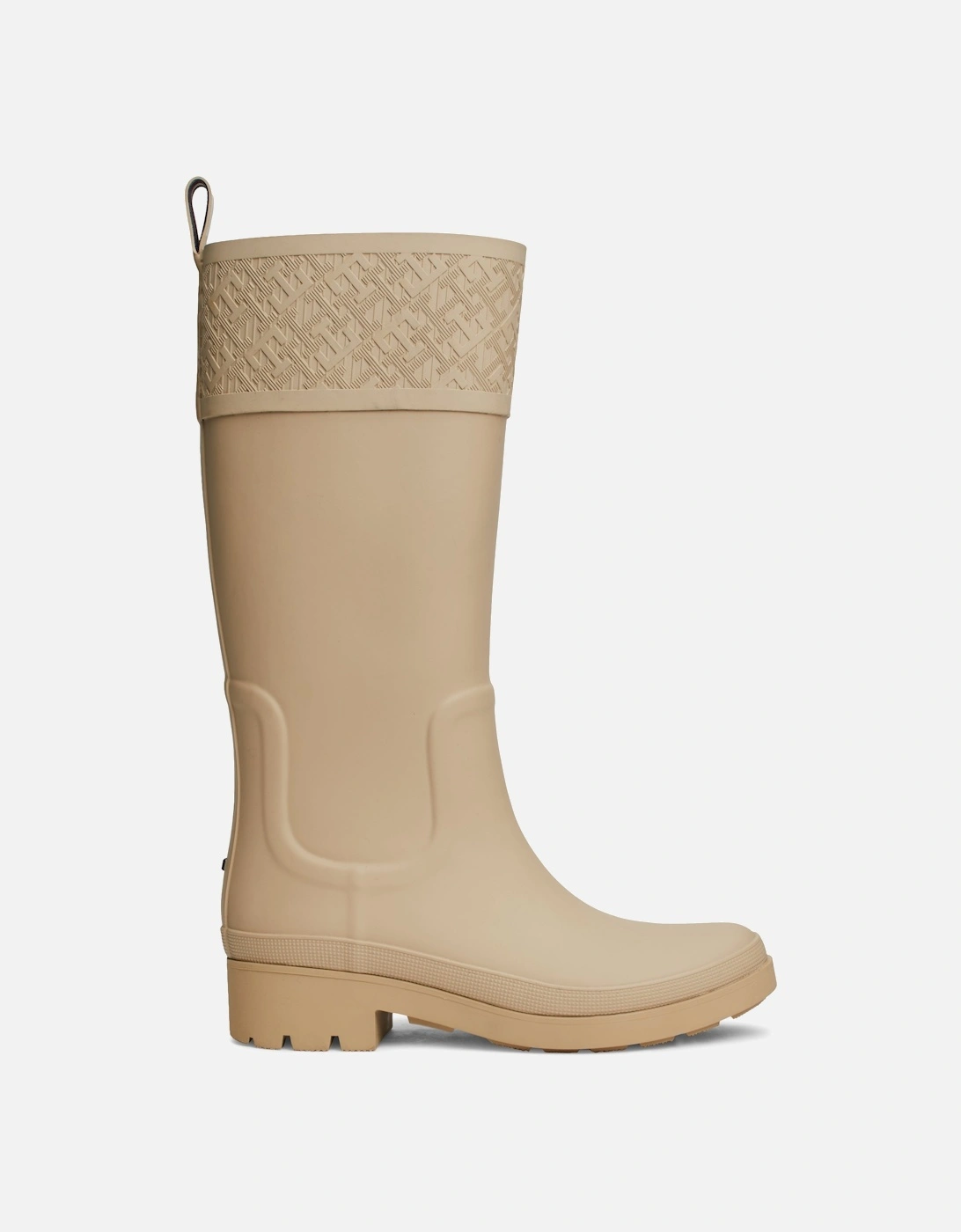 Women's Tommy Hilfiger RUBBER Womens Long Boots Beige - Cream - Size: 6