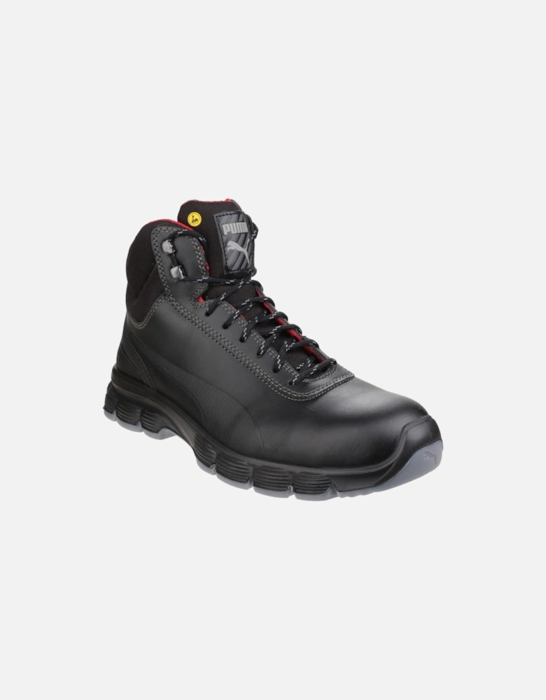 PIONEER MID Mens Leather Safety Boots Black