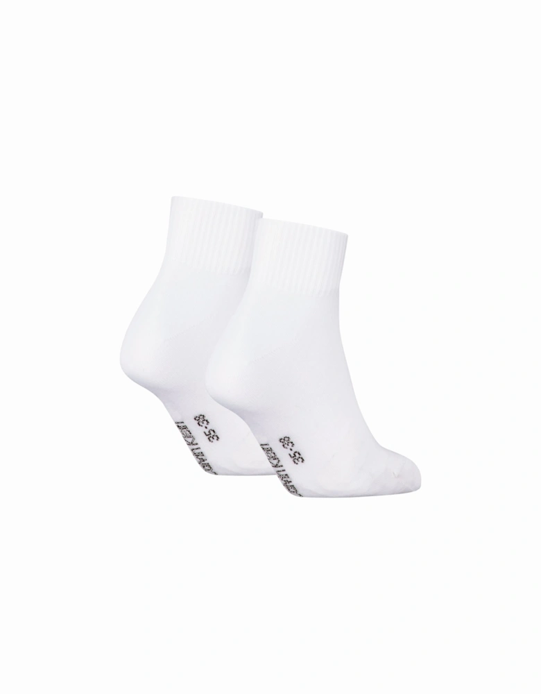 2 Pack Logo Trainer Womens Ankle Socks White