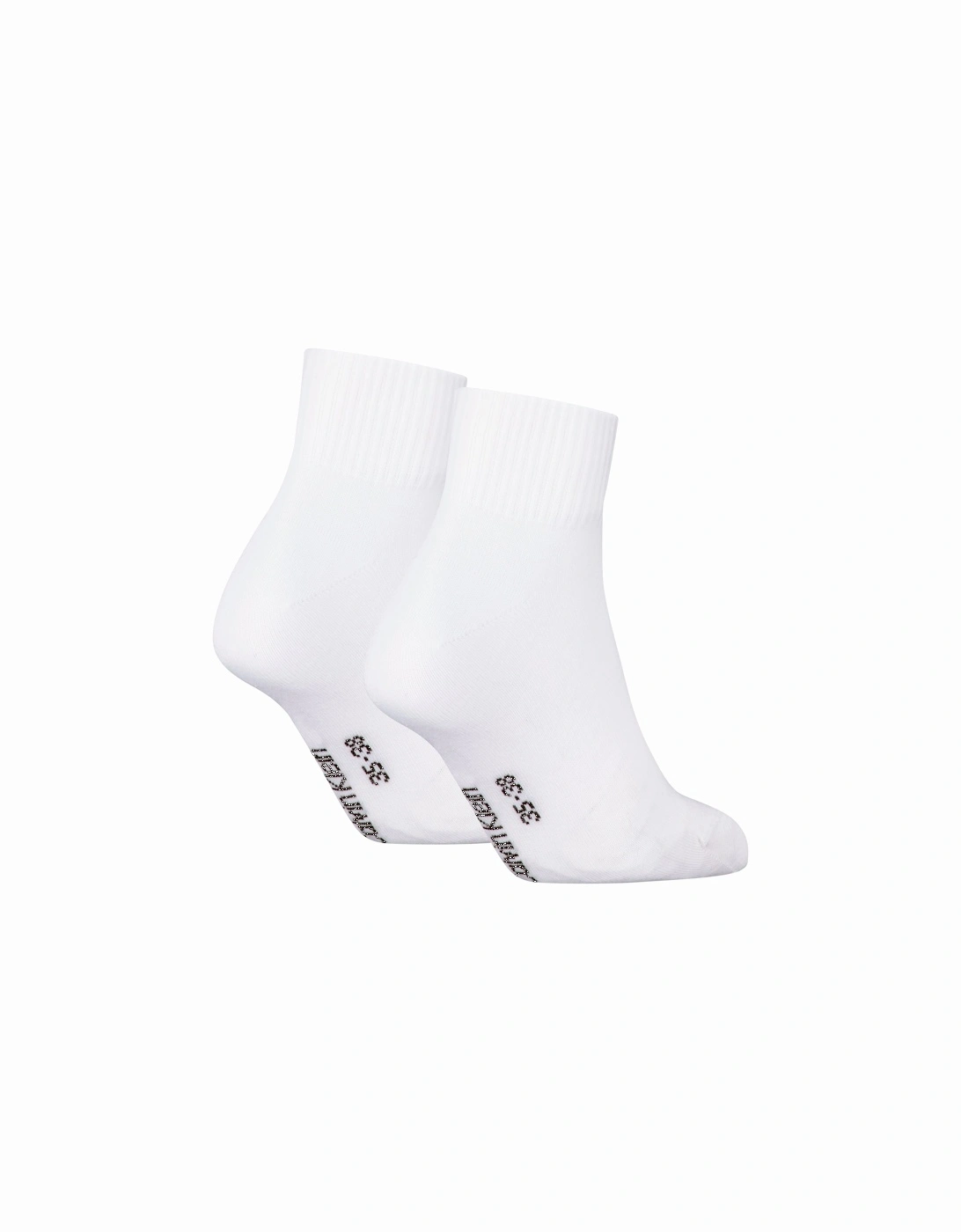 2 Pack Logo Trainer Womens Ankle Socks White