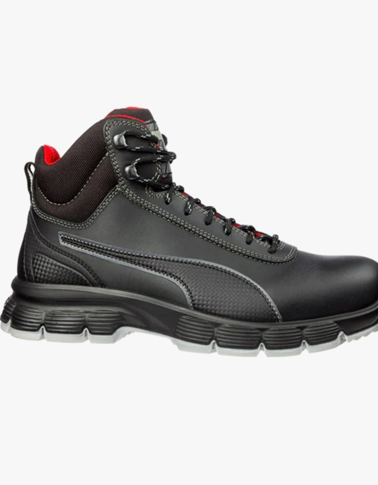 PIONEER MID Mens Leather Safety Boots Black