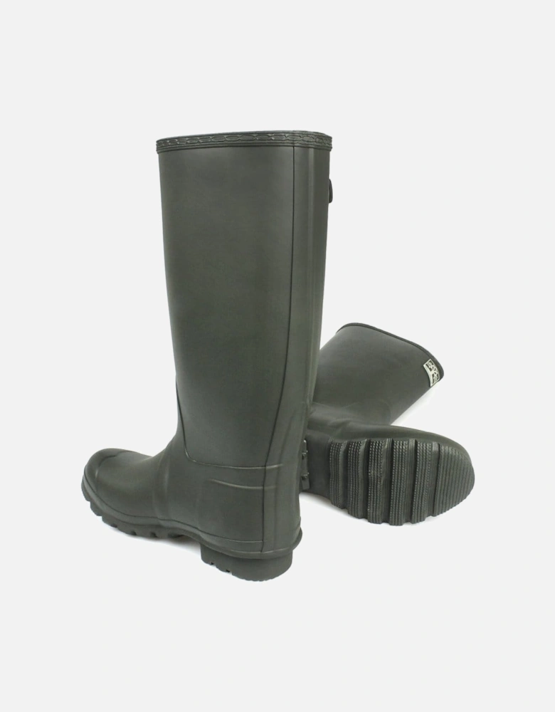 NEOPRENE Gusset Unisex Buckle Wellington Boots Olive Green