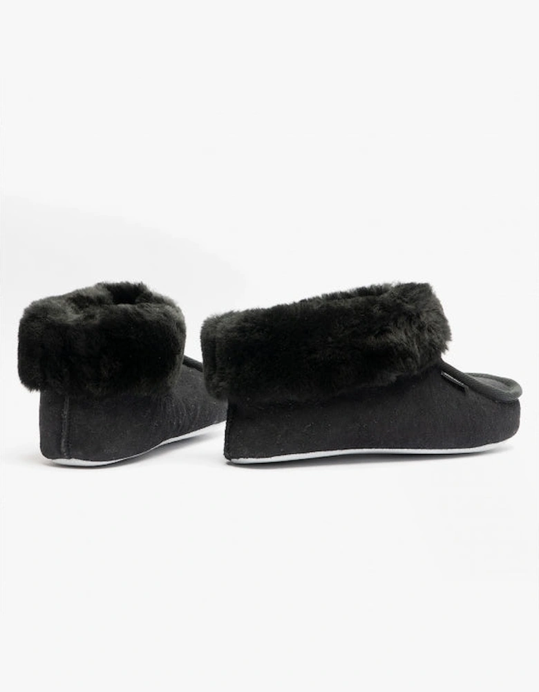 MOA Womens Sheepskin Slipper Boots Black