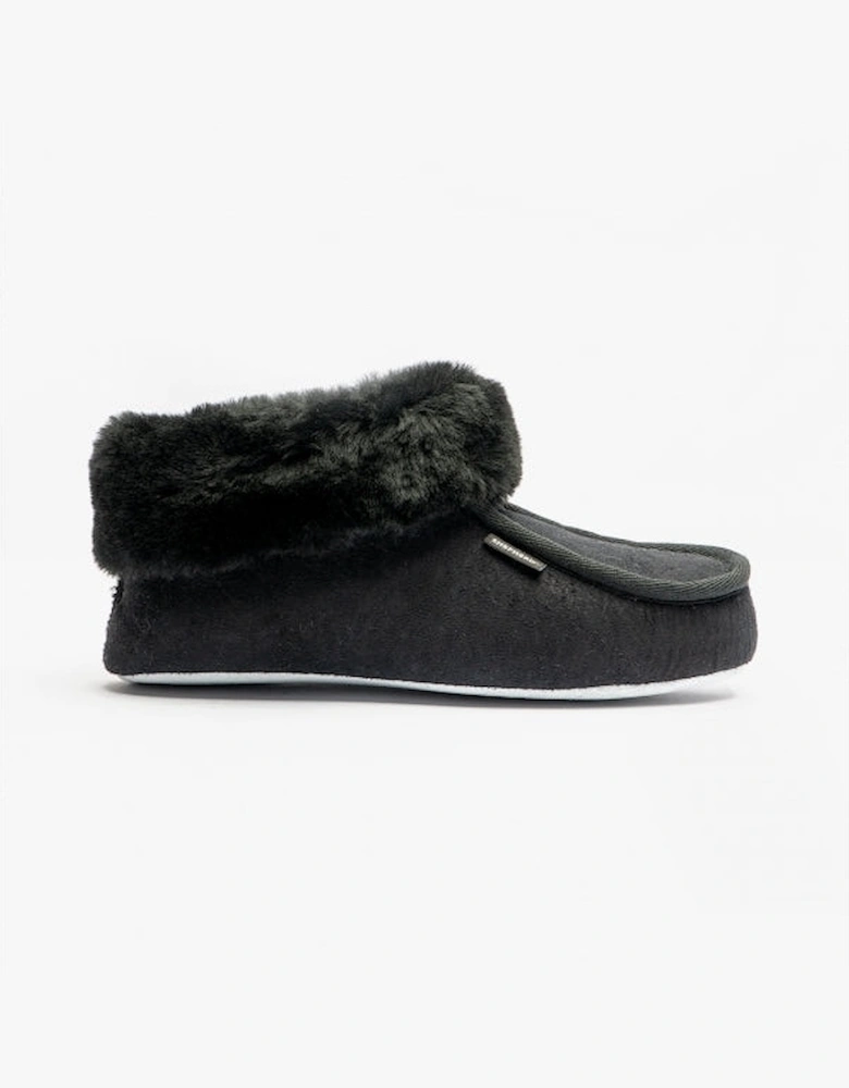 MOA Womens Sheepskin Slipper Boots Black