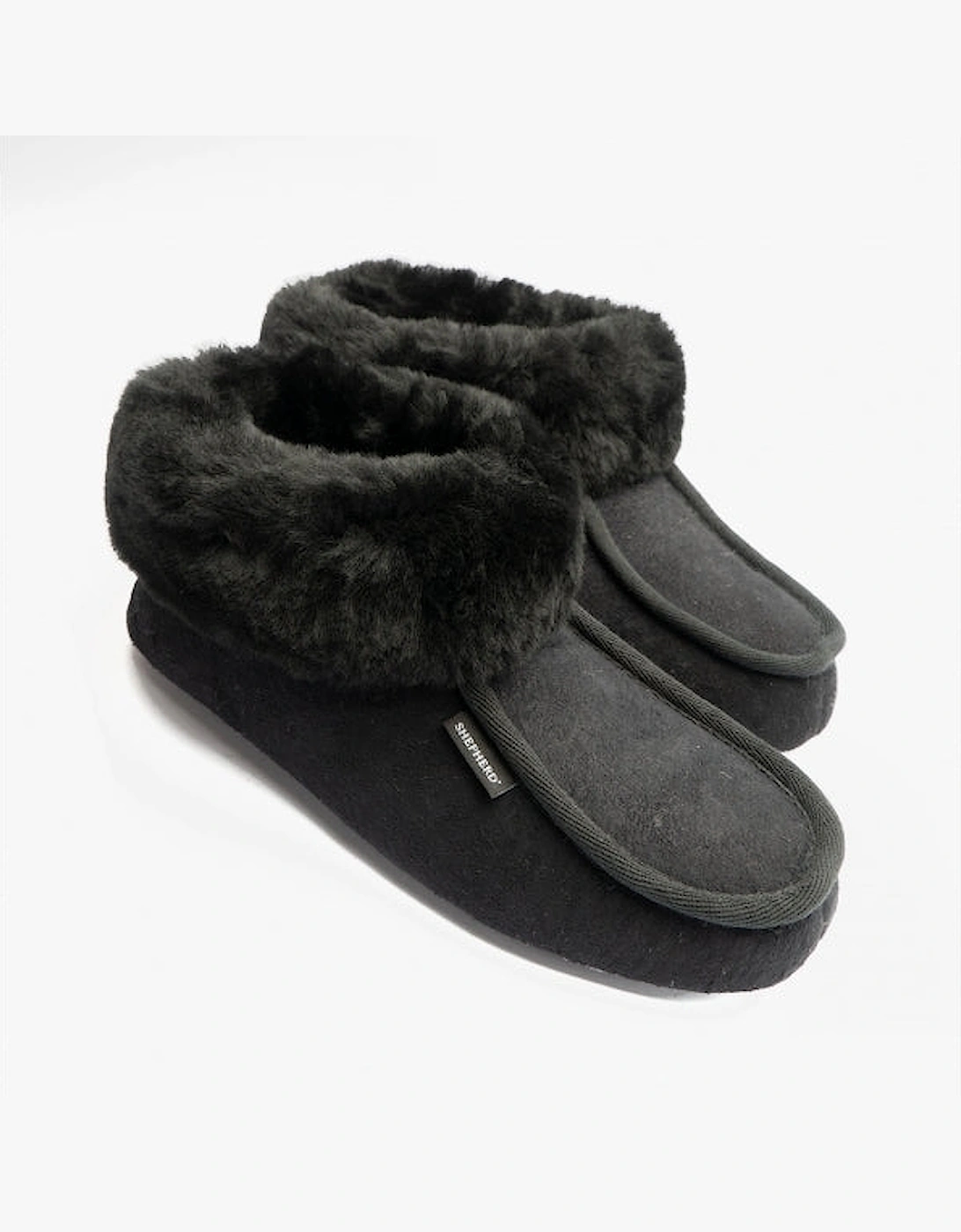 MOA Womens Sheepskin Slipper Boots Black