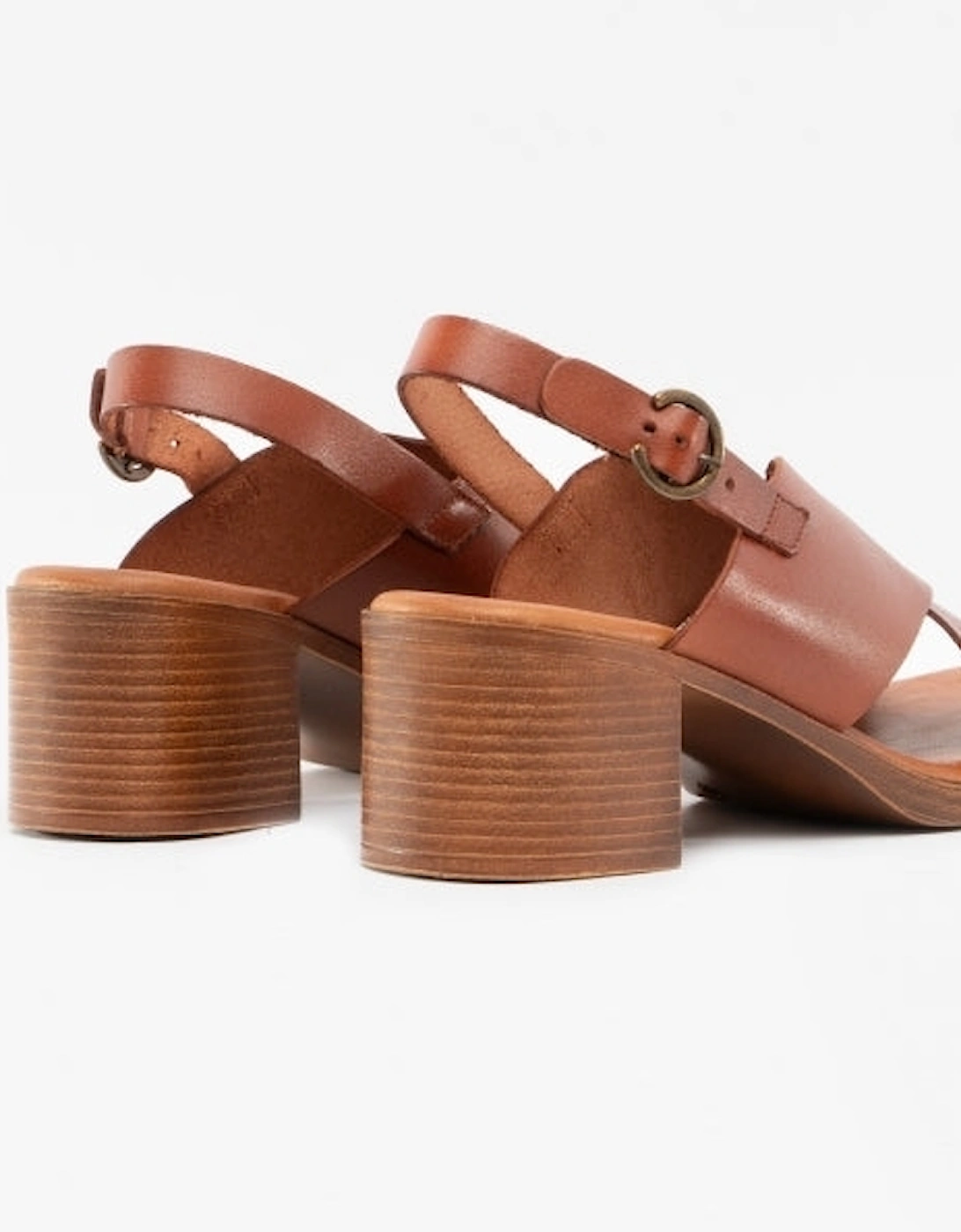 GABRIELLE Womens Leather Sandals Tan