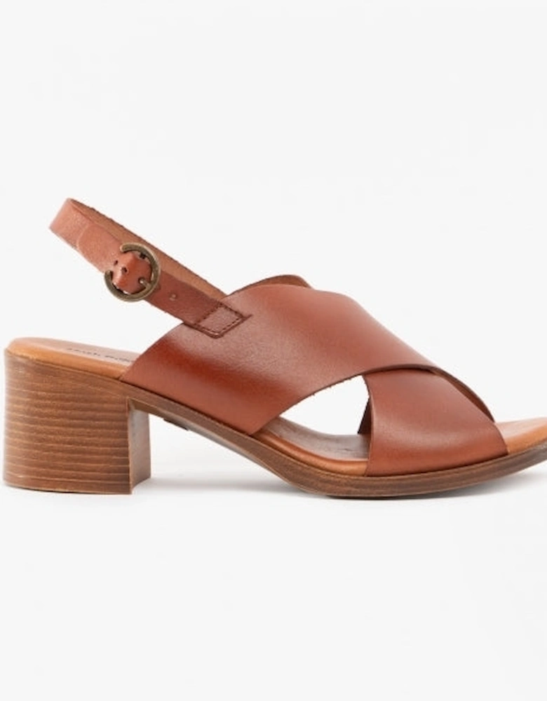 GABRIELLE Womens Leather Sandals Tan