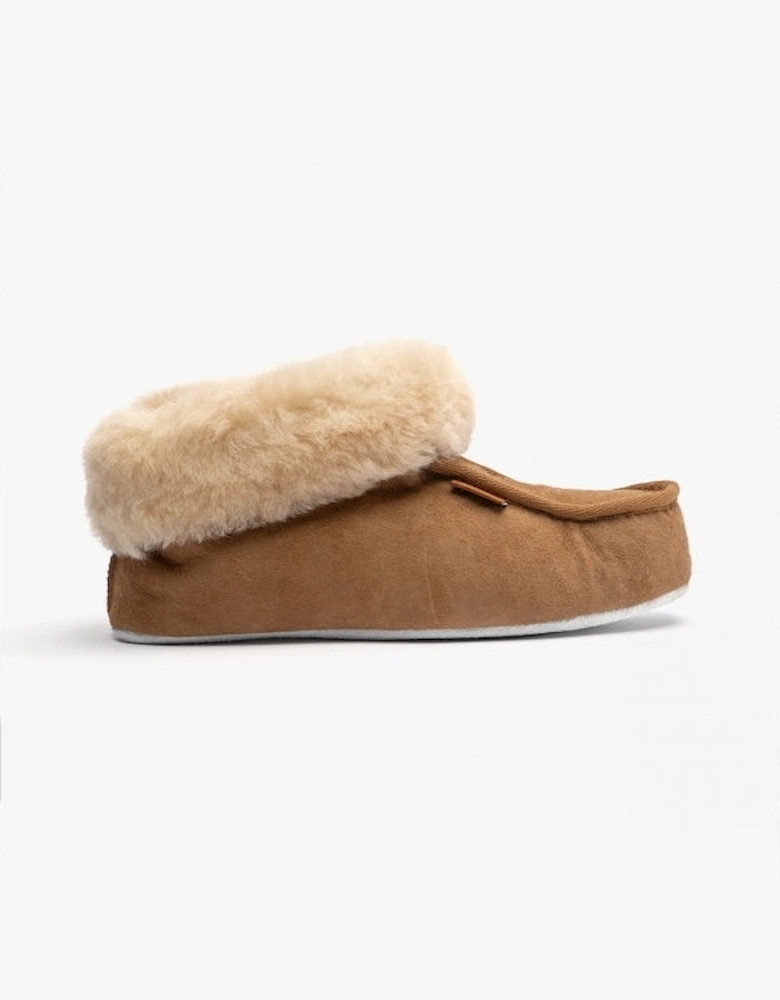 MOA Womens Sheepskin Slipper Boots Chestnut