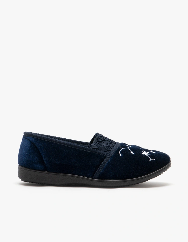 JOANNA Womens Full Slippers Navy