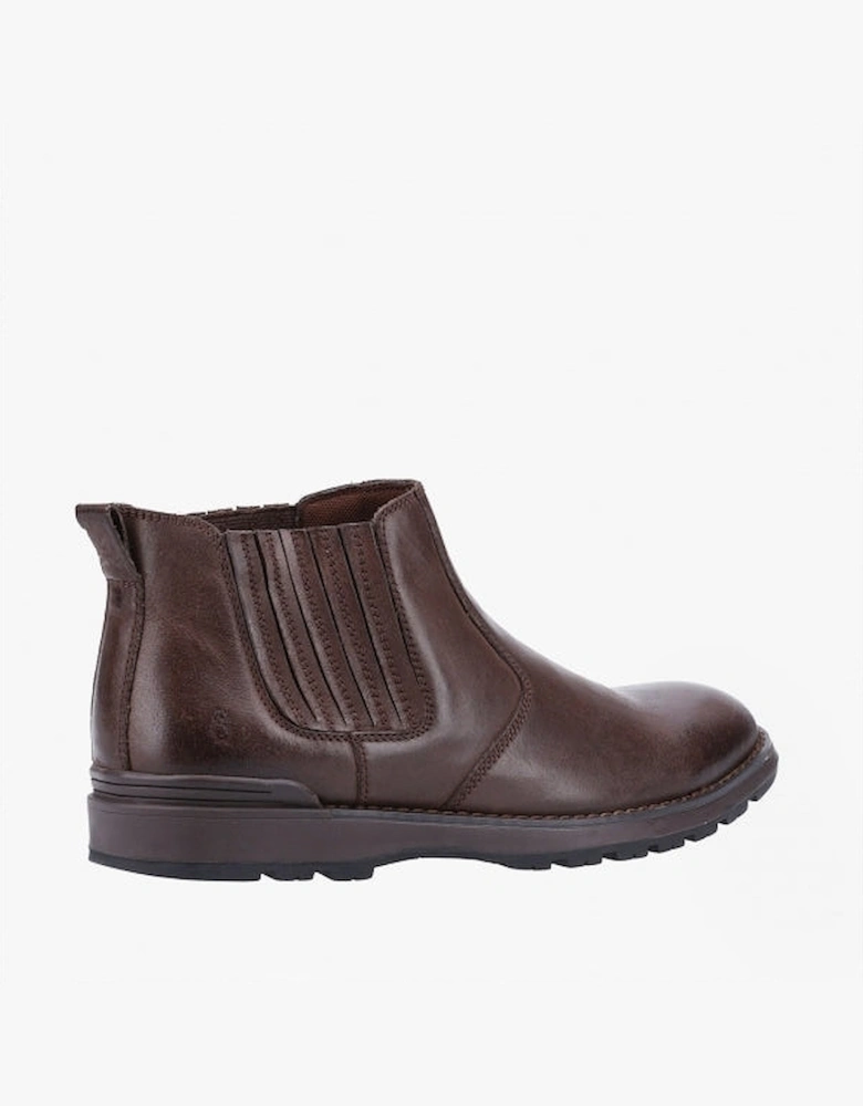 GARY Mens Leather Chelsea Boots Brown