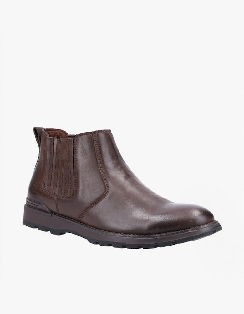 GARY Mens Leather Chelsea Boots Brown