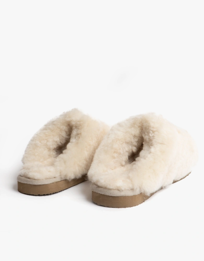 JENNY Womens Sheepskin Mules Creme